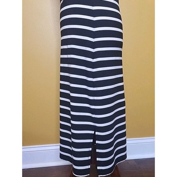 A New Day Womens Black White Striped Sleeveless Tank Dress Large Racerback Beach - Picture 4 of 9